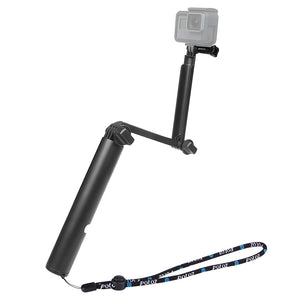 3-Way Selfie Stick Monopod Foldable 24.2-50.8cm For DJI Osmo Action GoPro NEW HERO PU413