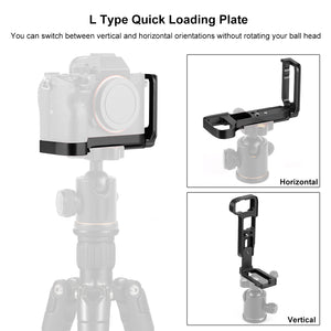 1/4 Inch L Quick Release Plate Bracket Base Vertical Shoot For Sony A9 (ILCE-9)/A7 III/A7R III U3541