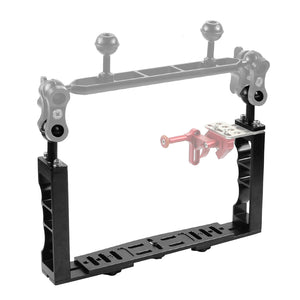 Adjustable Handheld Grip Stabilizer Dual Handle Aluminum Alloy Holder For Diving Photography PU262