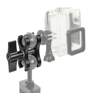Dual Ball Clamp Flashlight Clip Open Hole Camera Bracket Aluminum Spring For Diving Photography PU257