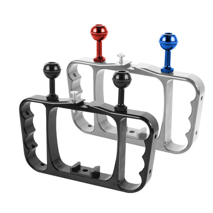 Dual Handheld Grip Stabilizer Diving Light Arm CNC Aluminum For DJI Osmo Action GoPro NEW HERO PU244