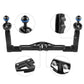 Adjustable Diving Grip Stabilizer Dual Handle Aluminium Alloy For Underwater Camera Housings PU3523