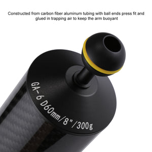 8.86"/22.5cm Floating Arm 60mm Dual Balls Carbon Fiber Buoyancy 300g For Diving Shooting PU3027
