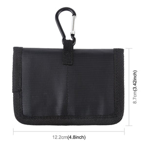 Lipo Safe Bag Lithium Battery Protection Bag Explosion-proof w/ Carabiner for Camera Battery PU2402