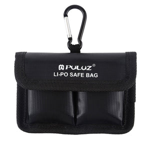 Lipo Safe Bag Lithium Battery Protection Bag Explosion-proof w/ Carabiner for Camera Battery PU2402