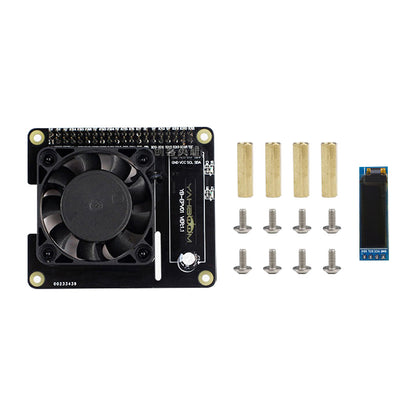 Intelligent Temperature Control Cooling Fan Expansion Board with OLED for Raspberry Pi 4B 3B+ 3B