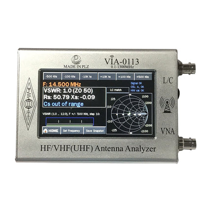 0.1-1000MHz HF VHF Antenna Analyzer with 4.3&quot; TFT Imported Capacitive Touch Screen VIA-0113 Silver