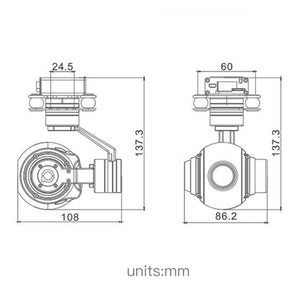 CUAV Q10F 3 Axis Gimbal Camera 10X Optical Zoom 4MP 1080P HDMI Output For UAV Aircraft