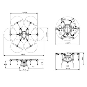 EFT E616S 16L Agricultural Drone Spraying Drone 6 Axis Multi-rotor Hexacopter 16KG Folding Wheelbase Frame Kit with Brushless Sprying System
