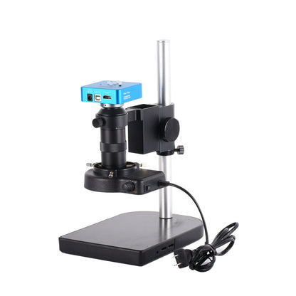 34MP 2K Industrial Microscope Camera Stand Kit USB Outputs w/ 100X C-Mount Lens 56-LED Ring Light