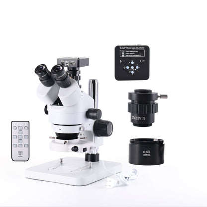 34MP Stereo Microscope with Camera PCB Repair Microscope Kit w/ 56 LED Light Zoom 7X-45X
