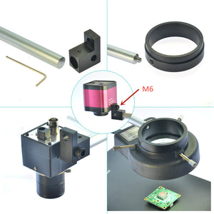 Stereo Microscope Boom Stand Dual Arm 56mm Ring Holder Height 60cm For Industrial Cameras