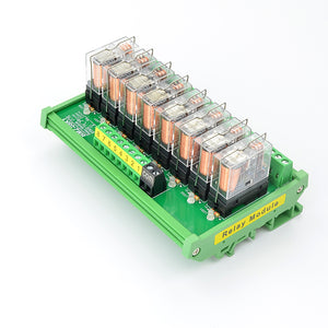 8 Channel OMRON Relay Module SPDT 8 Ways Driver Board Socket DC 12V 16A 1NO+1NC 35mm Din Rail Mount