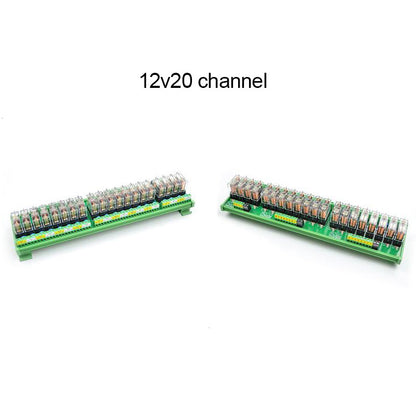 OMRON 20 Channel Relay Module SPDT 12 Ways Driver Board Socket DC 12V 16A 1NO+1NC 35mm Din Rail Mount