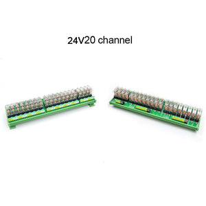 OMRON 20 Channel Relay Module SPDT 12 Ways Driver Board Socket DC 24V 16A 1NO+1NC 35mm Din Rail Mount