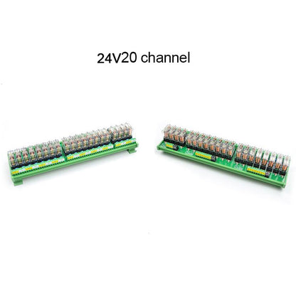 OMRON 20 Channel Relay Module SPDT 12 Ways Driver Board Socket DC 24V 16A 1NO+1NC 35mm Din Rail Mount
