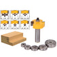 1/2 Inch Shank Rabbet Router Bit with 7 Bearings Set Tenon Cutter for 1/8 1/4 5/16 3/8 7/16 1/2 Inch Depths