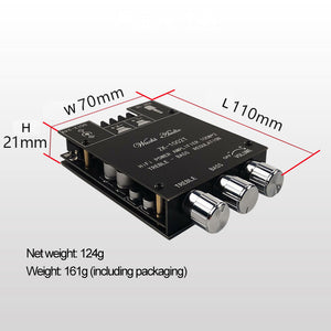 100W*2 Bluetooth 5.0 Amplifier Board 2 Channel Stereo Amplifier Treble Bass ZK-1002T Unassembled