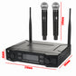 Professional UHF Wireless Microphone System Dual Channel Receiver + 2 Cardioid Microphone Black