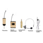 UHF Wireless Microphone System Headset Mini Microphone with Receiver Bodypack Transmitter Gold