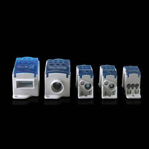 UKK-80A Distribution Box Din Rail Terminal Block 1 In Many Out Power Junction Box Wire Connector