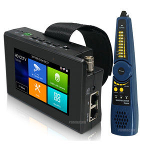 4&quot; HD CCTV Tester 4K 8MP IP CVBS CVI TVI AHD w/ WiFi Hotspot IPC-1800ADH Plus + Digital Cable Tracer