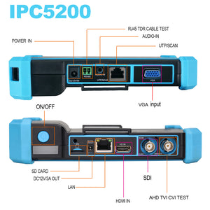 4K IP Camera Tester Security Camera Tester For IP AHD CVI TVI VGA &amp; HDMI Input SDI IPC-5200 Plus