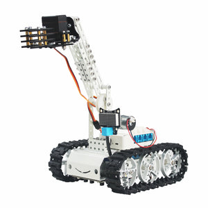 RC Track Tank w/ Acrylic Mechanical Arm Robotic Arm Unassembled For Scratch Programming Pearl White