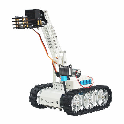 RC Track Tank w/ Acrylic Mechanical Arm Robotic Arm Unassembled For Scratch Programming Pearl White