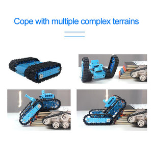 Swing Arm Tracked Robot Chassis Tank Chassis w/ Plastic Track Unassembled For Outdoors Peacock Blue