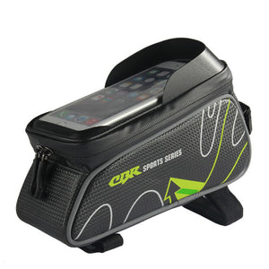 Top Tube Frame Bag Mountain Bike Top Tube Bag 6" Touch Screen Phone Bag with Rain Cover