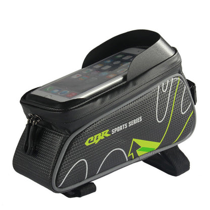 Top Tube Frame Bag Mountain Bike Top Tube Bag 6" Touch Screen Phone Bag with Rain Cover