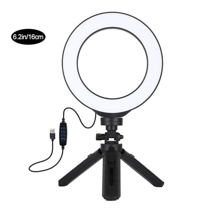 6.2&quot; Dimmable LED Ring Light with Tripod Stand Vlogging Video Ring Light Photography Kit PKT3059B