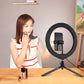 10.2&quot; Dimmable LED Ring Light with Tripod Stand Phone Clip Vlogging Selfie Video Ring Light PKT3071B