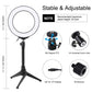 6.2&quot; RGBW Dimmable LED Ring Light with Tripod Stand Remote Control Vlogging USB Ring Light PKT3075B