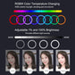 6.2&quot; RGBW Dimmable LED Ring Light with Tripod Stand Remote Control Vlogging USB Ring Light PKT3075B