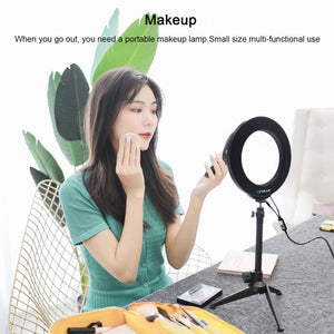 6.2&quot; RGBW Dimmable LED Ring Light with Tripod Stand Remote Control Vlogging USB Ring Light PKT3075B