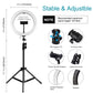 10.2&quot; Dimmable LED Ring Light Selfie Video Ring Light with 1.1m Tripod Stand Phone Clip PKT3069B
