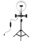 10.2&quot; Dimmable LED Ring Light with 1.1m Tripod Stand Phone Clip For Two Mobile Phones PKT3070B