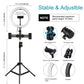 10.2&quot; Dimmable LED Ring Light with 1.1m Tripod Stand Phone Clip For Two Mobile Phones PKT3070B