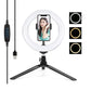 7.9&quot; Desktop Ring Light Dimmable LED Ring Light with Tripod Stand Phone Clip Selfie Light PKT3073B