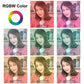 7.9&quot; RGBW Dimmable LED Ring Light Ring Fill Light with Stand Phone Clip Remote Control PKT3080B