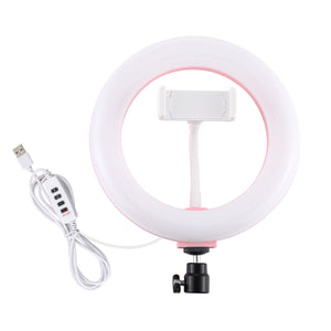 7.9&quot; Dimmable LED Ring Light Ring Fill Light Vlogging Selfie Video Ring Light w/ Phone Clip PU459F