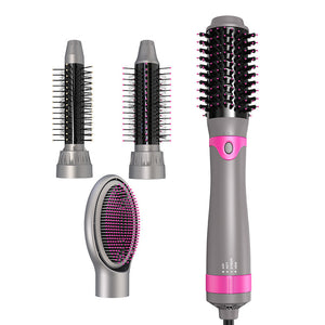 4 In 1 Hot Air Comb Replaceable Hair Straightener Curling Comb Hair Dry Massage Comb Styling Tools