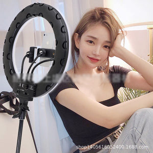 14&quot; Dimmable LED Ring Light Ring Fill Light with Phone Clip Charging Ports For Live Streaming