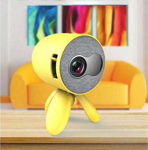 1080P Mini Projector For U Disk Hard Disk TF Card AV HDMI Headset YG220 Ordinary Version Yellow