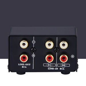 2 In 1 Out Audio Source Signal Selector Speaker Switcher Output Volume Adjustment RCA Interface B301
