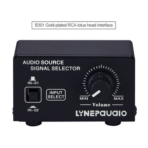 2 In 1 Out Audio Source Signal Selector Speaker Switcher Output Volume Adjustment RCA Interface B301