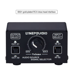 2 In 2 Out Audio Source Signal Selector Switcher Output Volume Adjustment RCA Interface B501