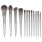 12pcs Makeup Brush Set w/ Small Bag Blush Powder Highlight Eyeshadow Eyebrow Lip Brush For Beginners